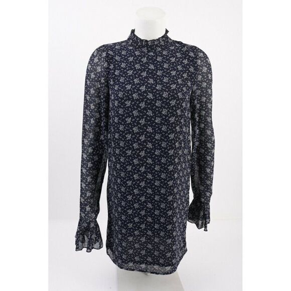 Line + Dot Womens Flowy Dress S Navy Blue White - Picture 1 of 6